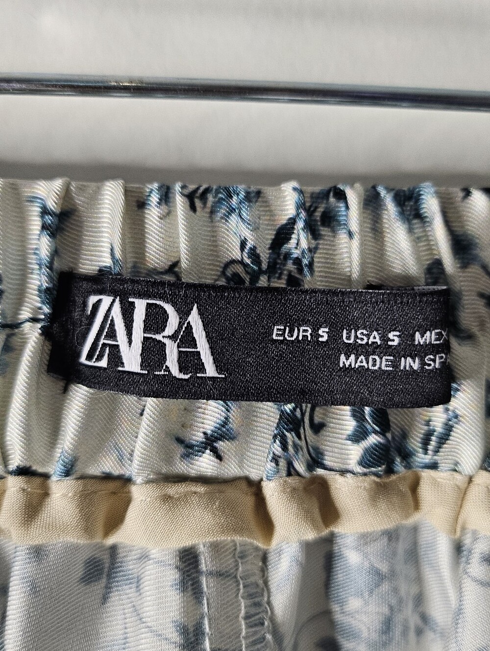 Zara Boho Straight Leg Palazzo Pants S Patchwork Floral Festival Coastal Flowy - Picture 7 of 13